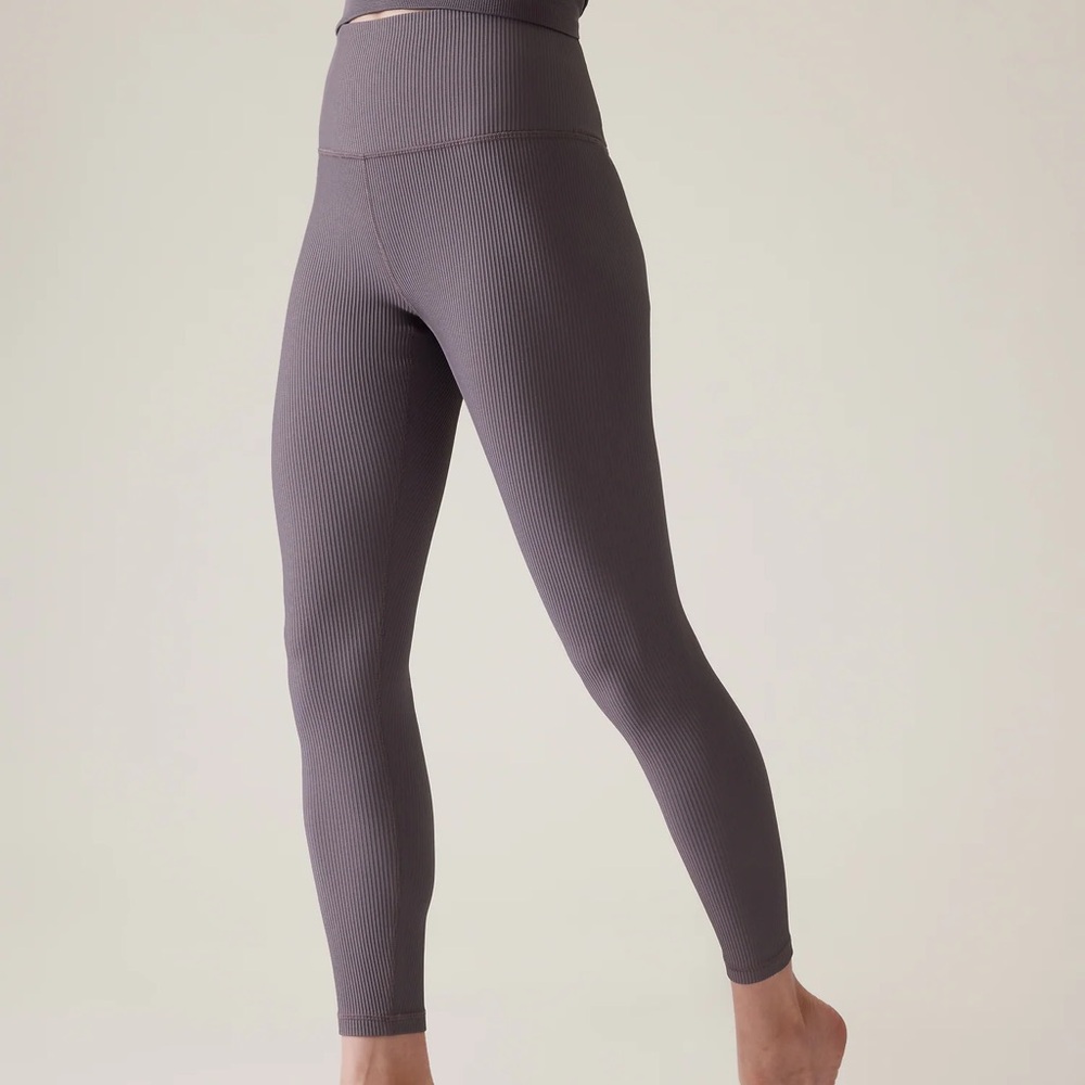 Athleta Elation Rib Tight Leggings Purple